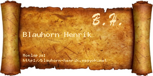 Blauhorn Henrik névjegykártya